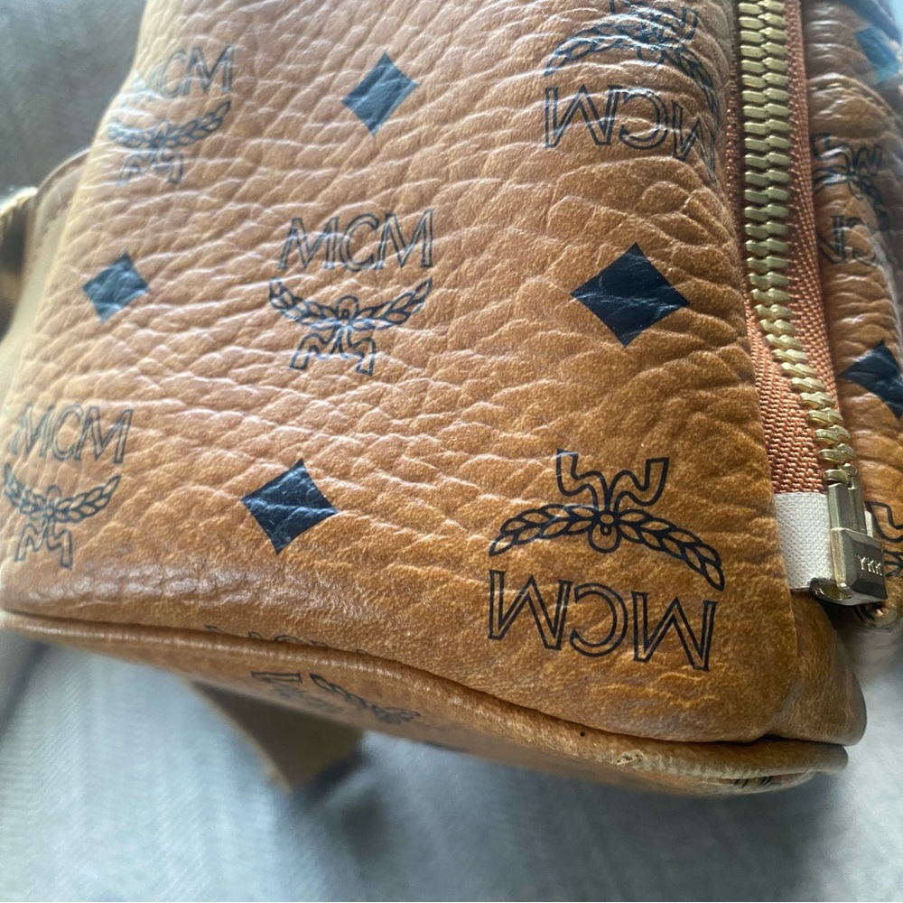 Mcm Brown Backpack With Iconic Monogram And Gold … - image 6